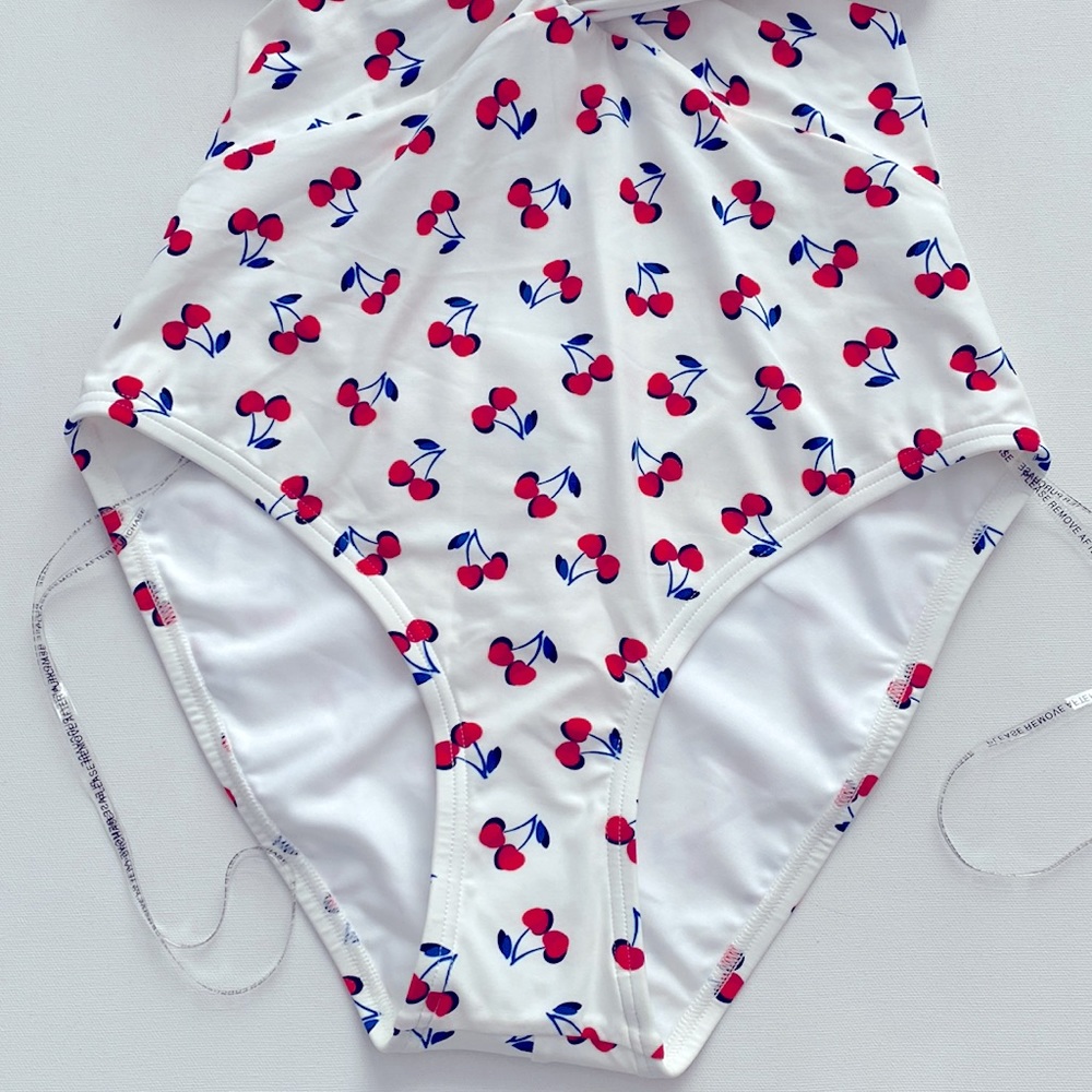 Kate Spade New York Knotted Halter One Piece Swimsuit Cherry Toss - Picture 5 of 7